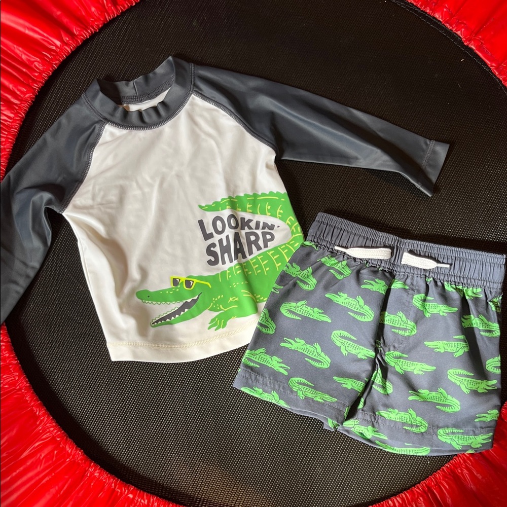 Simple Joys by Carters Kids Swim Set with Alligator Print 6-9M